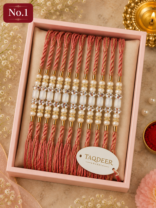 Rosé Crystal Dori | Bhai Rakhi