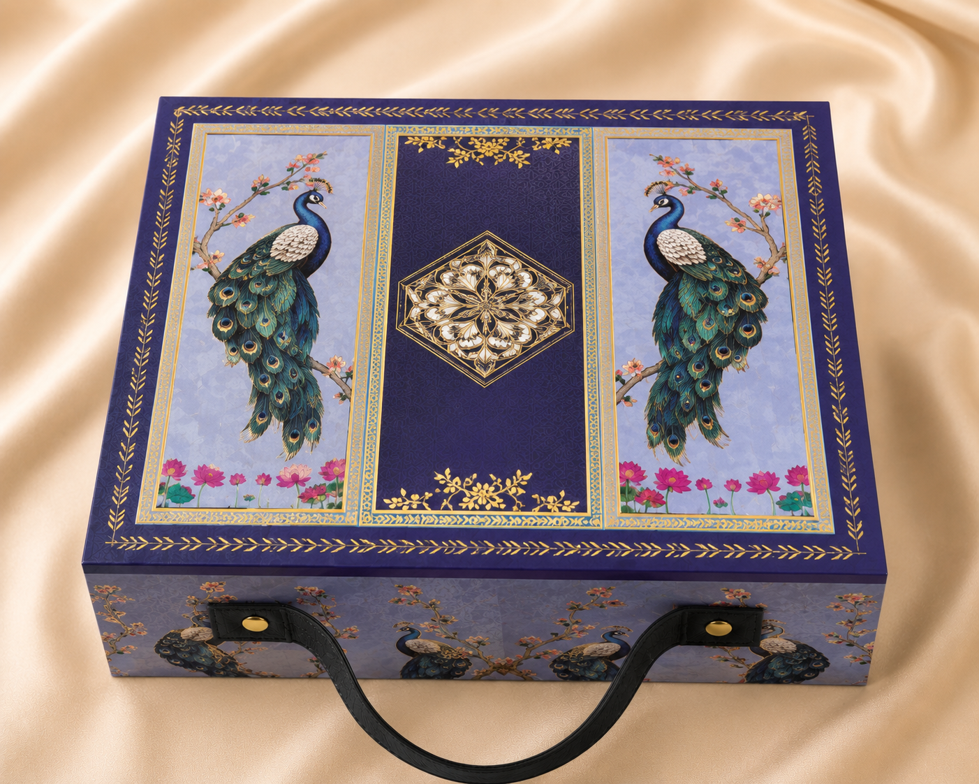 Bhai Bhabhi Premium Peacock Hamper with 2 Rakhi