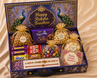 Royal Peacock Signature Premium  Hamper with 2 Bhai Rakhi