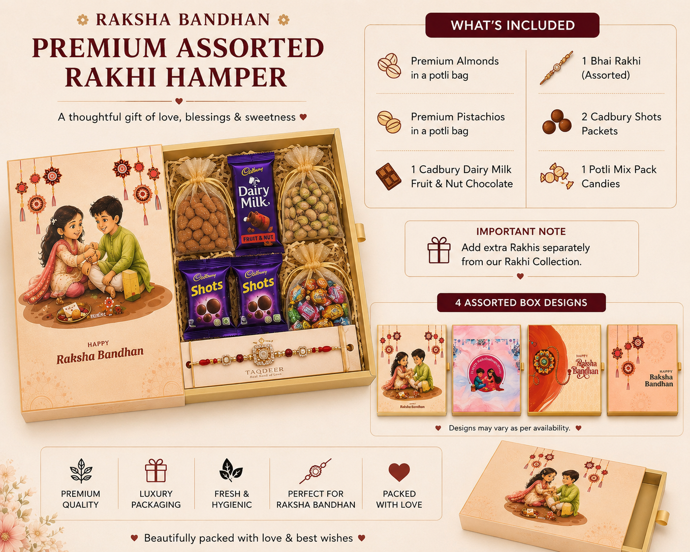 Classic Rakhi Hamper with 1 Rakhi