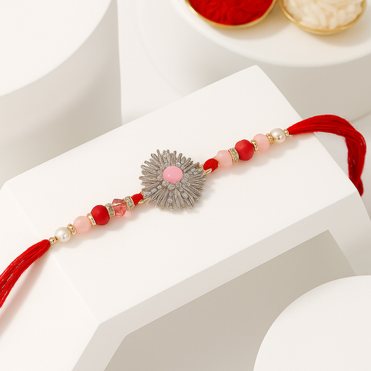 Pink Emerald Sun  Rakhi |Premium Rakhi