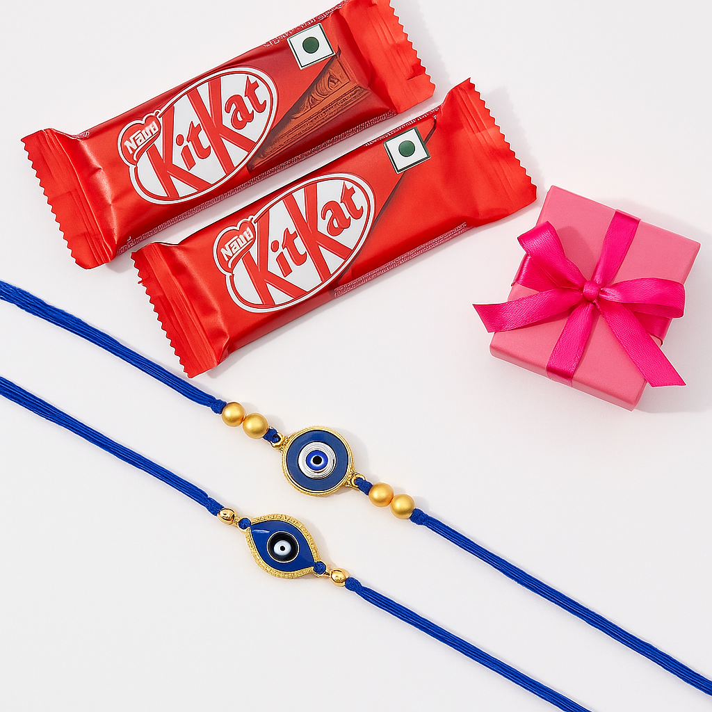 Evil Eye Rakhi & Sweet Surprise Hamper