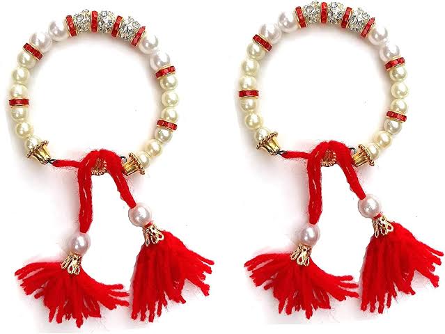 Bhabhi Kangna white beads