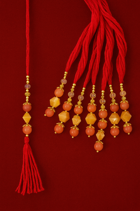 Golden Peach Lumba Rakhi |Bhabhi Rakhi