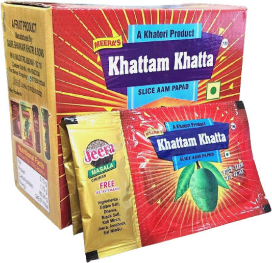 Khattam khatta sliced aam papad (big 20 gram per packet )|Pack of 3